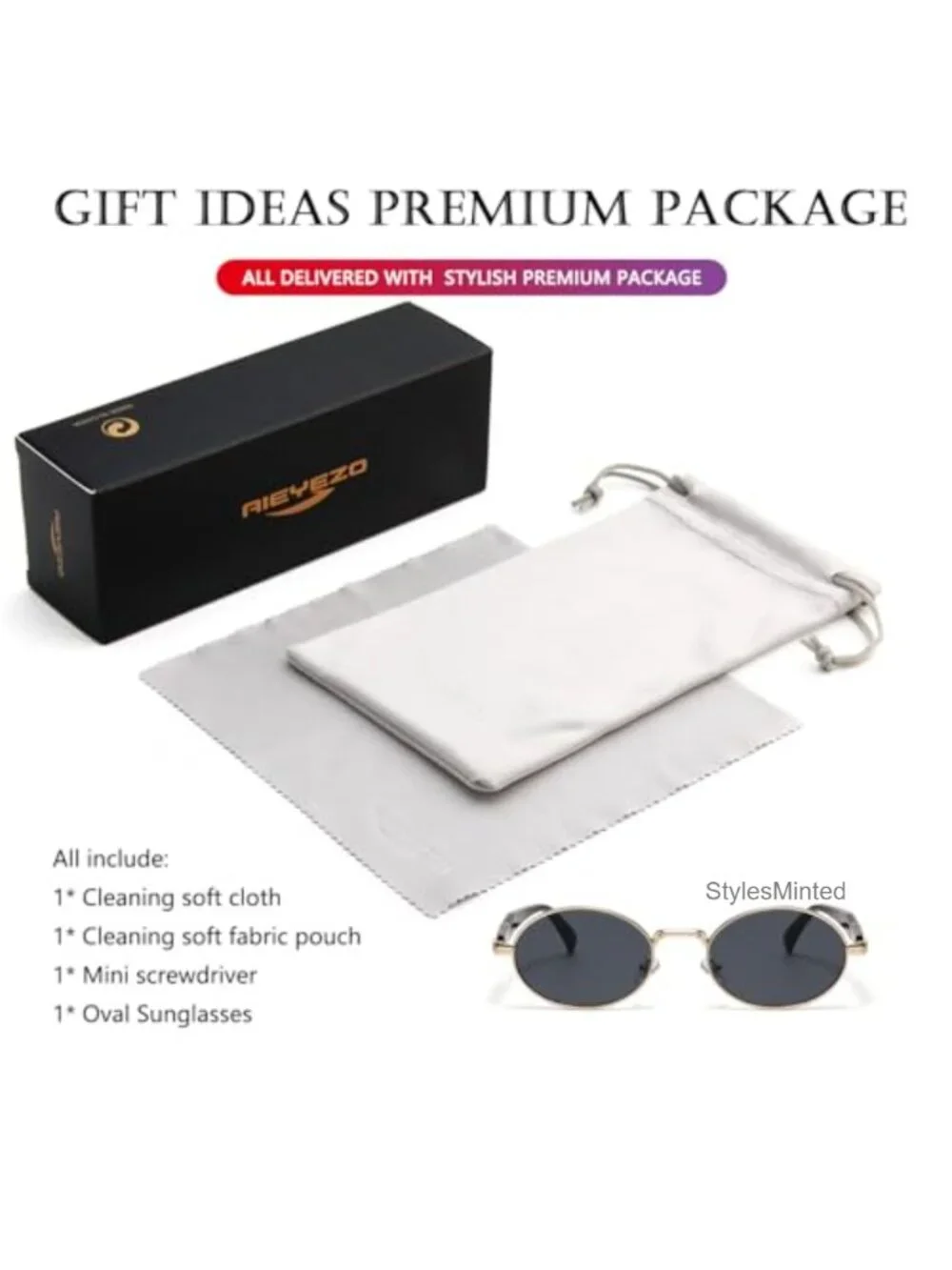 Retro Oval Metal Framed Sunglasses with UV Protection